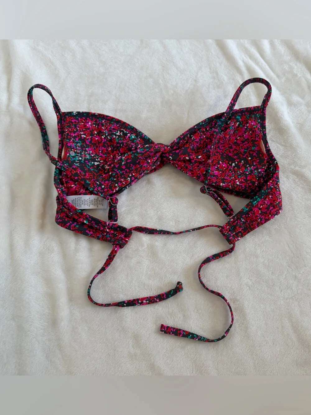 Athleta Size Medium Magenta Multi-Color Confetti Tankini & Bikini Set